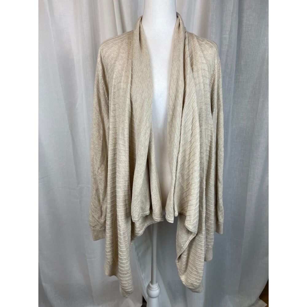 Maine New England Draped Lambswool Open-Front Cardigan – 16US